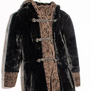 1960s Winkleman's Borgana Faux-Fur Hooded Coat Styled by Fairmoor Size S